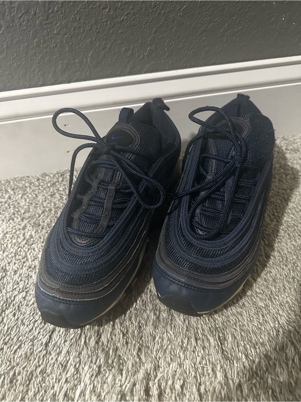 Nike Youth Air Max 97 Navy Blue Running Shoes Obsidian